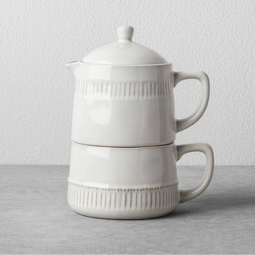 Hearth and Hand with Magnolia Coffee Pot & Mug Set Cream